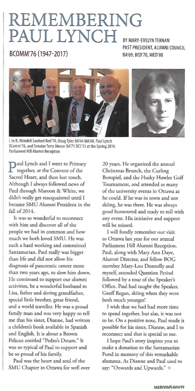 In Memory of Paul Lynch