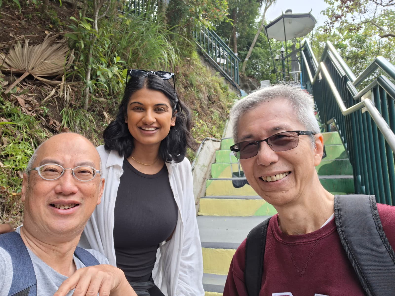 A genuine traffic pagoda is visible behind us.